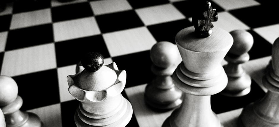 chess pieces on a board by photographer Richard Flint