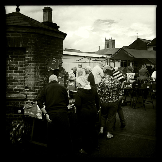 December/January Book Offer. The market at Fakenham, Norfolk, UK